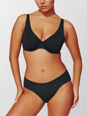 ThirdLove Black Underwire Second Skin Unlined Bra Airy Silky BNWT